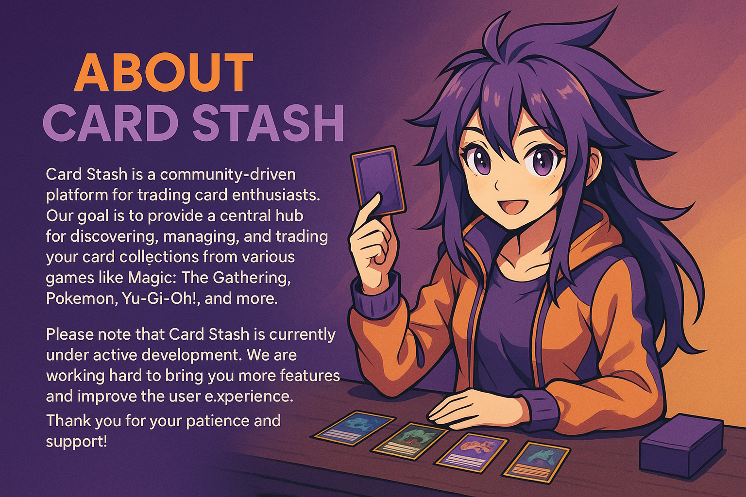 About Card Stash - A community-driven platform for trading card enthusiasts
